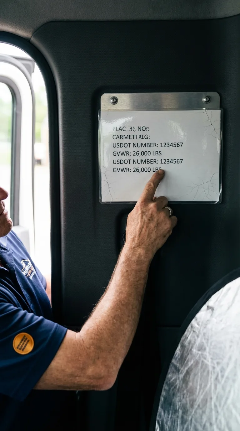 USDOT licensing placard verification in Montezuma